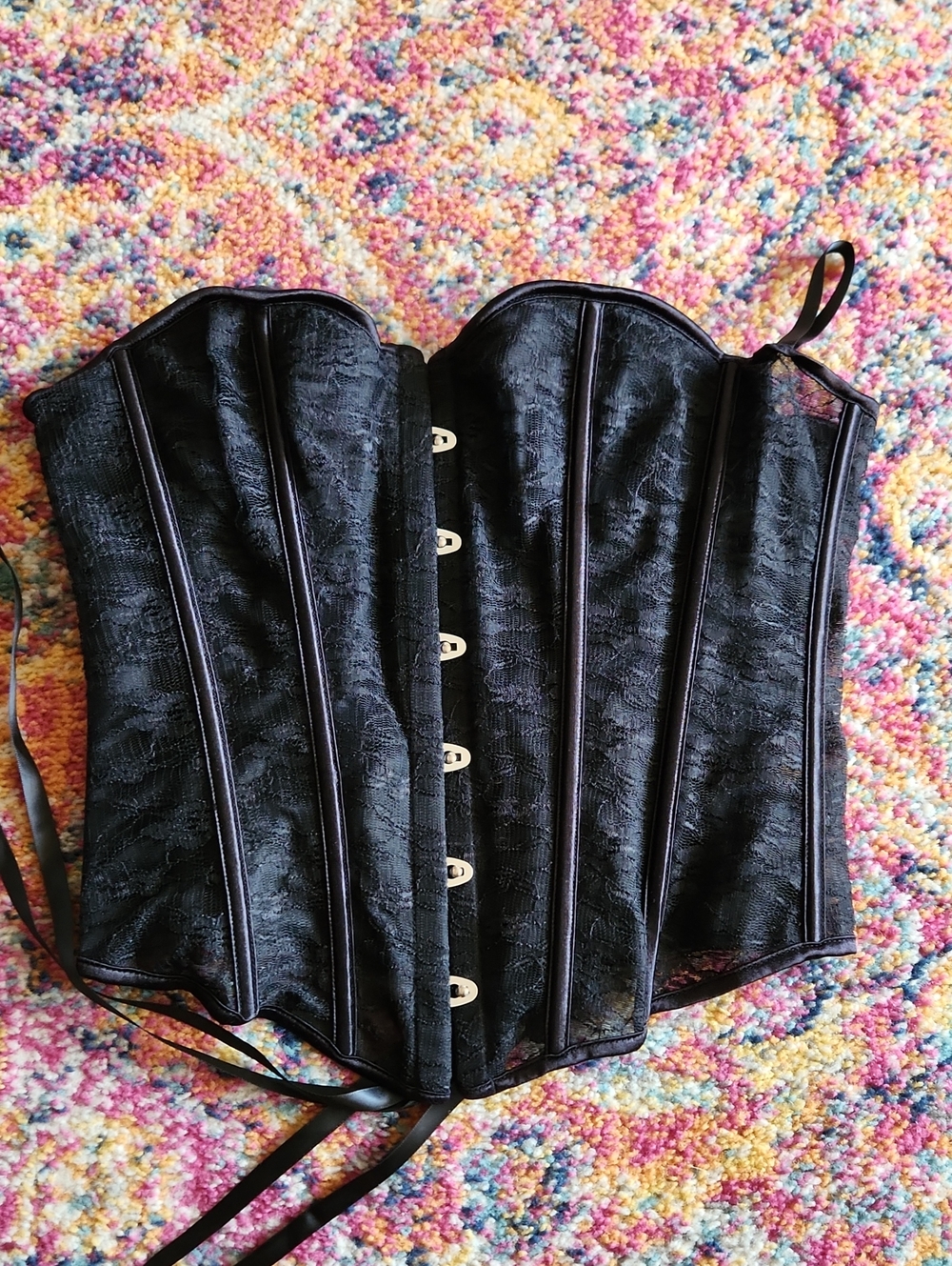 Black Lace Corset Top Size XL